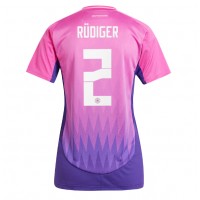 Maglia Calcio Germania Antonio Rudiger #2 Seconda Divisa Donna Europei 2024 Manica Corta